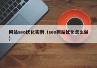 网站seo优化实例（seo网站优化怎么做）