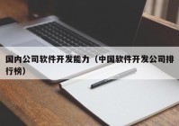 国内公司软件开发能力（中国软件开发公司排行榜）